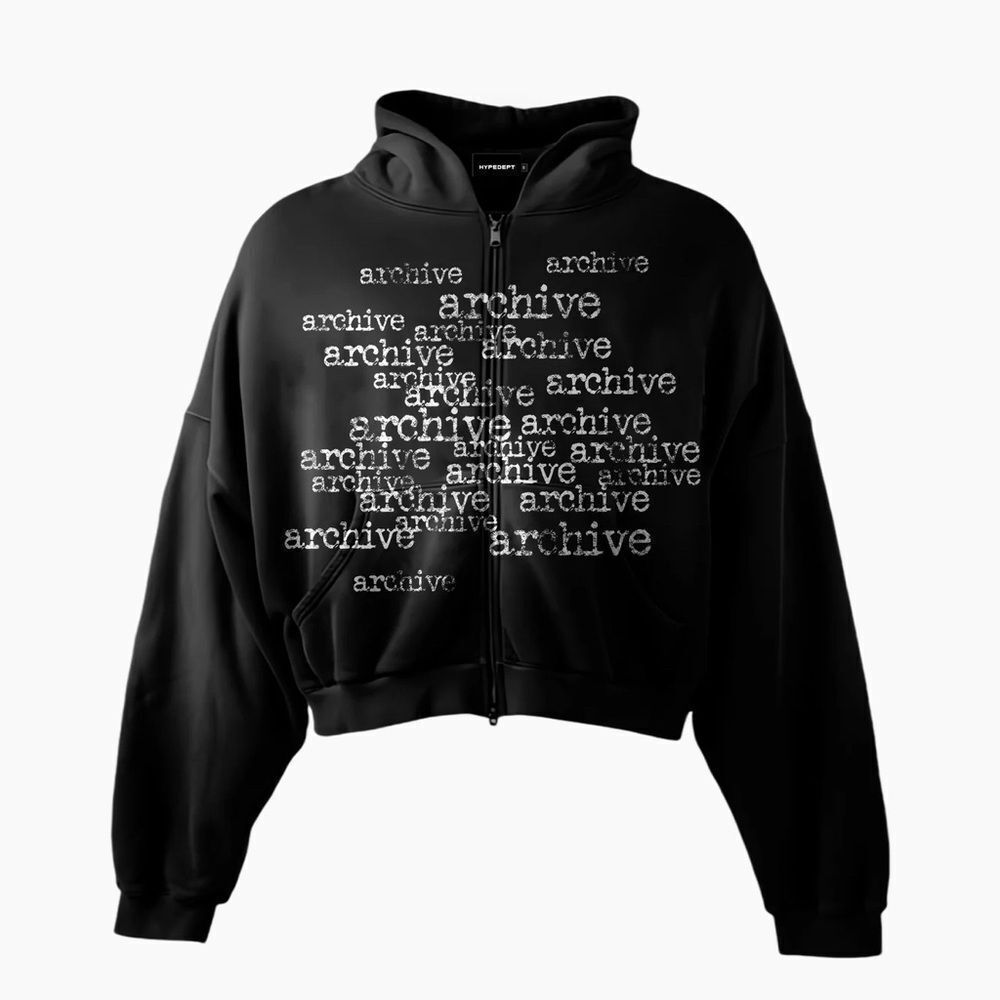 Hypedept Matrix Heavyweight Boxy Zipup Hoodie Black Large NWT IN PACKAGE